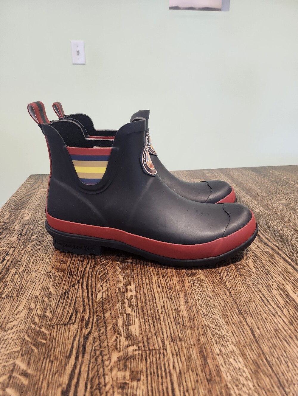 New Pendleton Zion National Parks Black Red Rain Ankle Chelsea Rain Boots Sz 10